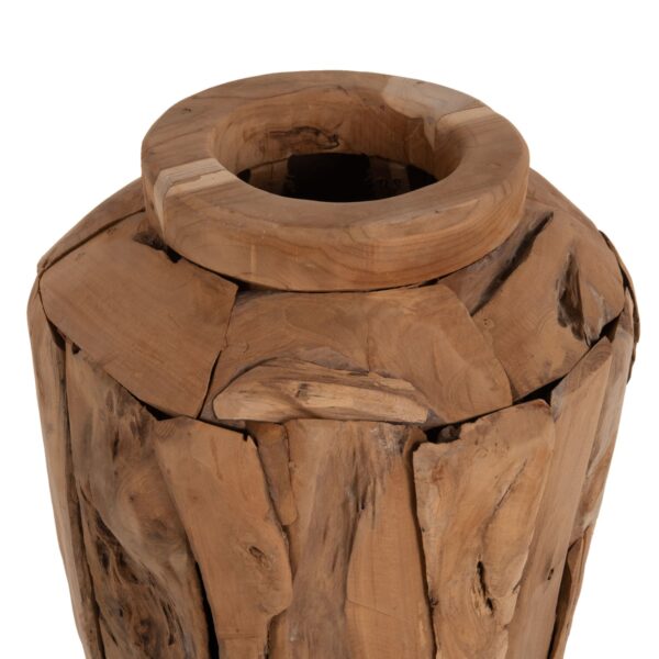 ΔΙΑΚΟΣΜΗΤΙΚΟ ΒΑΖΟ ΔΑΠΕΔΟΥ ZENIA HM7920 ΑΠΟ ΚΟΜΜΑΤΙΑ ΑΝΑΚΥΚΛΩΜΕΝΟΥ ΞΥΛΟΥ TEAK ΣΕ ΦΥΣΙΚΟ Φ40x80Υ εκ. - Image 5