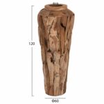 ΔΙΑΚΟΣΜΗΤΙΚΟ ΒΑΖΟ ΔΑΠΕΔΟΥ ZENIA HM7921 ΑΠΟ ΚΟΜΜΑΤΙΑ ΑΝΑΚΥΚΛΩΜΕΝΟΥ ΞΥΛΟΥ TEAK ΣΕ ΦΥΣΙΚΟ Φ50x120Υ εκ. - Image 2
