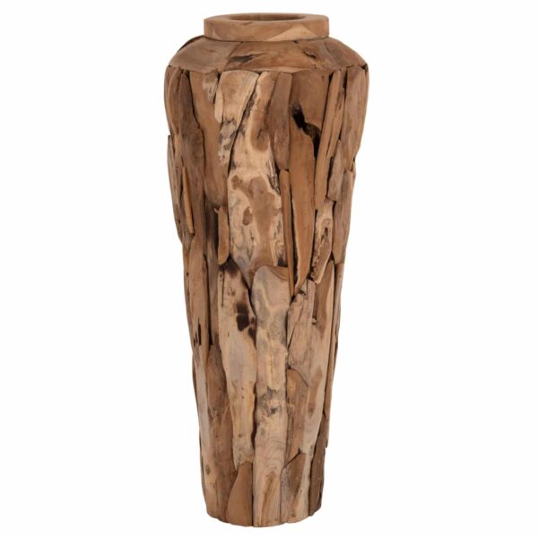 ΔΙΑΚΟΣΜΗΤΙΚΟ ΒΑΖΟ ΔΑΠΕΔΟΥ ZENIA HM7921 ΑΠΟ ΚΟΜΜΑΤΙΑ ΑΝΑΚΥΚΛΩΜΕΝΟΥ ΞΥΛΟΥ TEAK ΣΕ ΦΥΣΙΚΟ Φ50x120Υ εκ. - Image 3