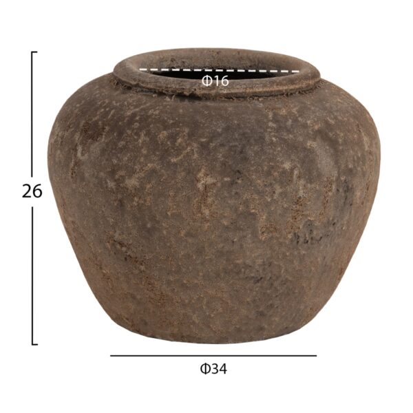 ΔΙΑΚΟΣΜΗΤΙΚΟ ΒΑΖΟ ZATI HM7931 ΤΕΡΑΚΟΤΑ ΣΕ ΓΚΡΙ ΑΠΟΧΡΩΣΗ Φ34x26Υεκ. - Image 2