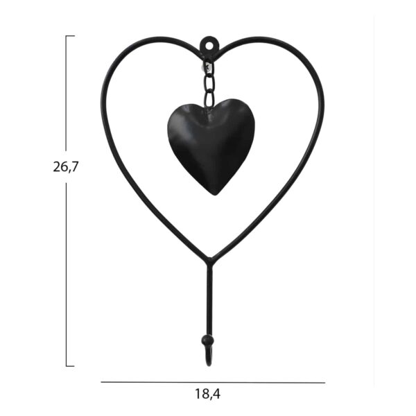 ΔΙΑΚΟΣΜΗΤΙΚΟ ΤΟΙΧΟΥ ΜΕΤΑΛΛΙΚΟ ΜΑΥΡΗ ΚΑΡΔΙΑ HM7563 18.4x4.4x26.7 εκ. - Image 2