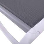 SUMMER K/D Ξαπλώστρα Αλουμίνιο Ανθρακί, PP Άσπρο - Textilene Γκρι 69/58x196x31cm - Image 5