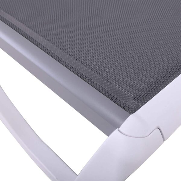 SUMMER K/D Ξαπλώστρα Αλουμίνιο Ανθρακί, PP Άσπρο - Textilene Γκρι 69/58x196x31cm - Image 5