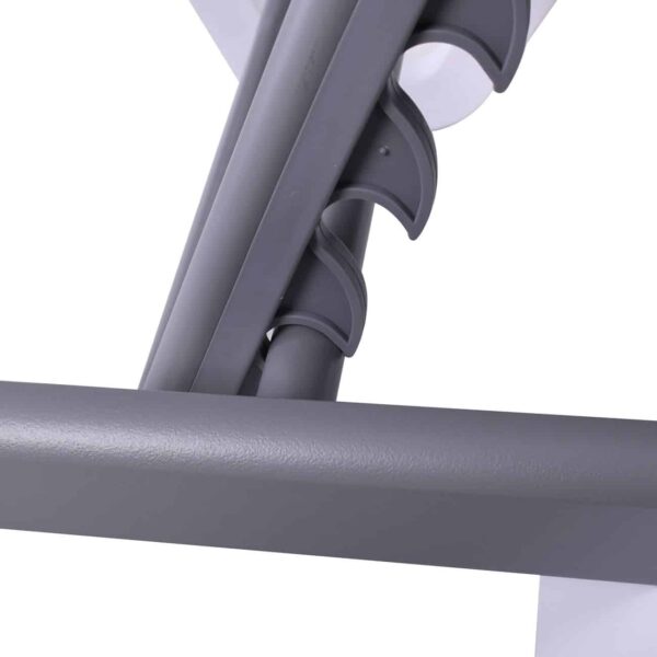 SUMMER K/D Ξαπλώστρα με μπράτσα Αλουμίνιο Ανθρακί, PP Άσπρο - Textilene Γκρι 69/58x196x31cm - Image 4