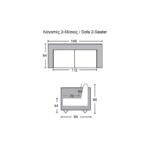 BRIGHTON  Καναπές 2Θέσιος Σαλονιού - Καθιστικού, Pu Γκρι 146x84x89cm - Image 4