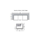 BRIGHTON  Καναπές 3Θέσιος Σαλονιού - Καθιστικού, Pu Γκρι 204x84x89cm - Image 4