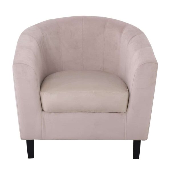 BOGA Πολυθρόνα Σαλονιού Καθιστικού, Ύφασμα Velure Μπεζ 79x70x75cm - Image 5