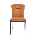 ANDRIA Καρέκλα Τραπεζαρίας- Κουζίνας, Μέταλλο Βαφή Μαύρο, Pu Πορτοκαλί 47x60x86cm - Image 3