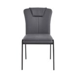 ANDRIA Καρέκλα Τραπεζαρίας- Κουζίνας, Μέταλλο Βαφή Μαύρο, Pu Ανθρακί 47x60x86cm - Image 3