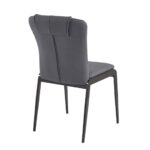 ANDRIA Καρέκλα Τραπεζαρίας- Κουζίνας, Μέταλλο Βαφή Μαύρο, Pu Ανθρακί 47x60x86cm - Image 4