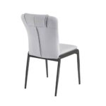 ANDRIA Καρέκλα Τραπεζαρίας- Κουζίνας, Μέταλλο Βαφή Μαύρο, Pu Ανοιχτό Γκρι 47x60x86cm - Image 4
