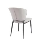 DIMA Καρέκλα Τραπεζαρίας- Κουζίνας, Μέταλλο Βαφή Μαύρο, Pu Γκρι-Μπεζ 53x70x82cm - Image 4