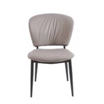 DIMA Καρέκλα Τραπεζαρίας- Κουζίνας, Μέταλλο Βαφή Μαύρο, Pu Γκρι 53x70x82cm - Image 3