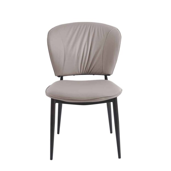 DIMA Καρέκλα Τραπεζαρίας- Κουζίνας, Μέταλλο Βαφή Μαύρο, Pu Γκρι 53x70x82cm - Image 3