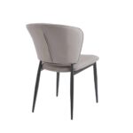 DIMA Καρέκλα Τραπεζαρίας- Κουζίνας, Μέταλλο Βαφή Μαύρο, Pu Γκρι 53x70x82cm - Image 4