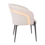 LENA Πολυθρόνα Μέταλλο Βαφή Μαύρο, Pu Μπεζ 60x60x80cm - Image 3