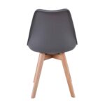 MARTIN Καρέκλα Τραπεζαρίας Κουζίνας, Ξύλο, PP Ανθρακί, Αμοντάριστη Ταπετσαρία 48x56x82cm - Image 4