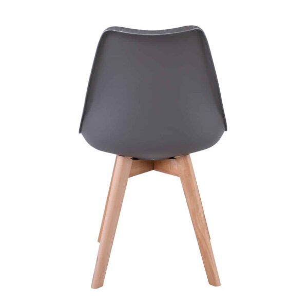 MARTIN Καρέκλα Τραπεζαρίας Κουζίνας, Ξύλο, PP Ανθρακί, Αμοντάριστη Ταπετσαρία 48x56x82cm - Image 4