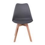 MARTIN Καρέκλα Τραπεζαρίας Κουζίνας, Ξύλο, PP Ανθρακί, Αμοντάριστη Ταπετσαρία 48x56x82cm - Image 5