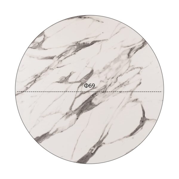 ΕΠΙΦΑΝΕΙΑ ΤΡΑΠΕΖΙΟΥ HPL HM5842.11 MARBLE WHITE-GREY Φ69 εκ. ΠΑΧΟΥΣ 12mm. - Image 2