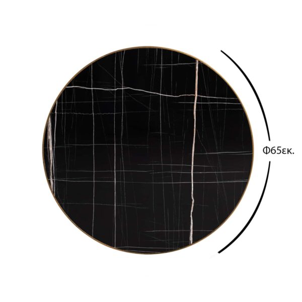 ΕΠΙΦΑΝΕΙΑ ΤΡΑΠΕΖΙΟΥ (ΚΑΠΑΚΙ) ΣΤΡΟΓΓΥΛΗ HPL BLACK MARBLE 5175 12mm Φ65 HM11699.66 - Image 2