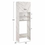 ΕΠΙΠΛΟ ΠΛΥΝΤΗΡΙΟΥ ΜΕ ΡΑΦΙΑ&ΝΤΟΥΛΑΠΙ TERRY ΛΕΥΚΟ ΜΑΡΜΑΡΟ ΕΦΕ HM9122.12 64Χ29Χ181Υεκ. - Image 2