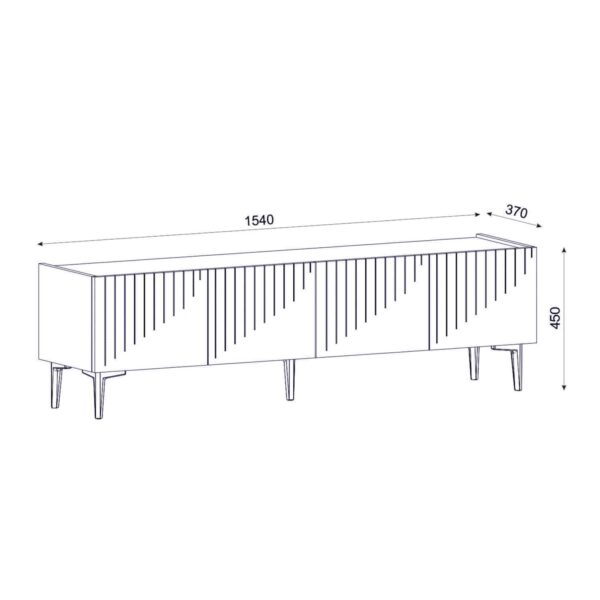 ΕΠΙΠΛΟ ΤΗΛΕΟΡΑΣΗΣ ΣΕ ΦΥΣΙΚΟ ΧΡΩΜΑ ΚΑΙ ΕΠΙΦΑΝΕΙΑ ΜΑΥΡΟ ΜΑΡΜΑΡΟ 154x37x45Yεκ.HM9435.01 - Image 2