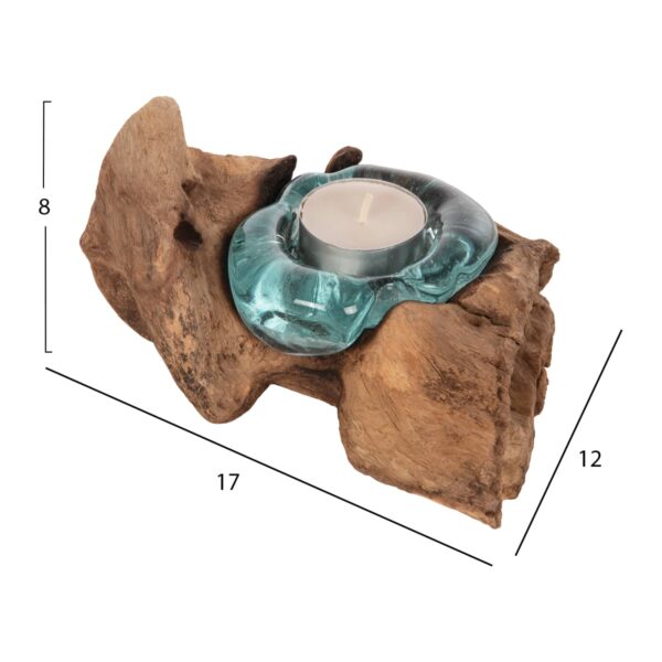 ΕΠΙΤΡΑΠΕΖΙΟ ΔΙΑΚΟΣΜΗΤΙΚΟ ΓΙΑ ΚΕΡΙ (1 ΘΕΣH) HM4283 ΜΑΣΙΦ ΞΥΛΟ ΤΕΑΚ & ΓΥΑΛΙ-ΦΥΣΙΚΟ - Image 2