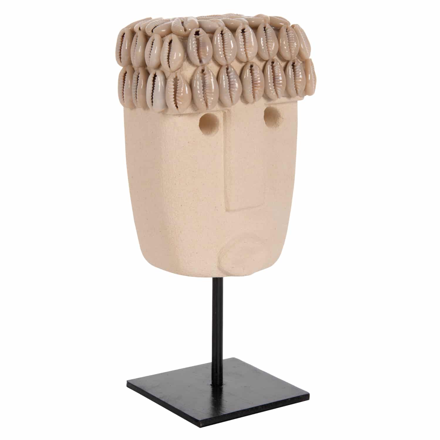 HM4313 ΕΠΙΤΡΑΠΕΖΙΟ ΔΙΑΚΟΣΜΗΤΙΚΟ ΠΡΟΣΩΠΟ HM4313 PARAS STONE ΣΕ ΜΕΤΑΛΛΙΚΟ ΜΑΥΡΟ STAND 9x6x19Yεκ. - Image 1