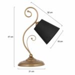 ΦΩΤΙΣΤΙΚΟ ΕΠΙΤΡΑΠΕΖΙΟ ΜΑΤΕΛΛΙΚΟ ΧΡΥΣΟ ΜΕ ΜΑΥΡΟ ΚΑΠΕΛΟ HM7568.02 21x47Υ εκ. - Image 2