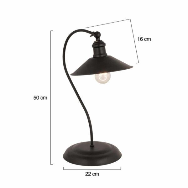 ΦΩΤΙΣΤΙΚΟ ΕΠΙΤΡΑΠΕΖΙΟ ΜΕΤΑΛΛΙΚΟ ΜΑΥΡΟ HM7571.01 22x50Υ εκ. - Image 2