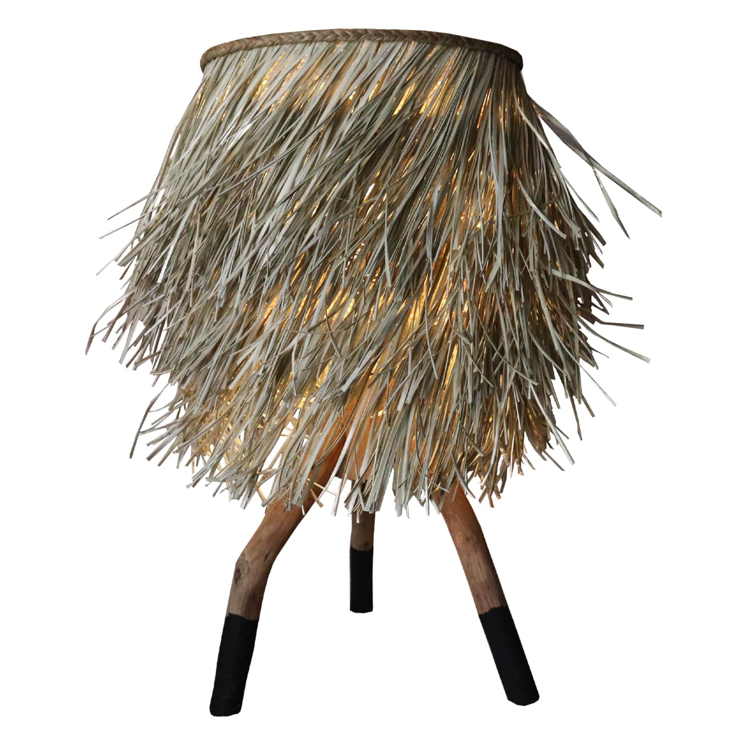 HM7771 ΦΩΤΙΣΤΙΚΟ ΕΠΙΤΡΑΠΕΖΙΟ ΠΟΔΙΑ ΤΕΑΚ ΚΑΠΕΛΟ SEAGRASS ΣΕ ΦΥΣΙΚΟ ΜΑΥΡΟ Φ30x30-60Yεκ.HM7771 - Image 1