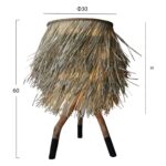 ΦΩΤΙΣΤΙΚΟ ΕΠΙΤΡΑΠΕΖΙΟ ΠΟΔΙΑ ΤΕΑΚ ΚΑΠΕΛΟ SEAGRASS ΣΕ ΦΥΣΙΚΟ ΜΑΥΡΟ Φ30x30-60Yεκ.HM7771 - Image 2