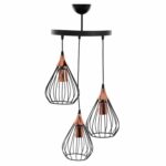 ΦΩΤΙΣΤΙΚΟ ΟΡΟΦΗΣ 3-ΦΩΤΟ ΑΣΣΥΜΕΤΡΗ ΚΡΕΜΑΣΗ ΜΕΤΑΛΛΟ ΜΑΥΡΟ Φ30x70Yεκ.HM7685.01 - Image 3