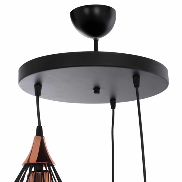 ΦΩΤΙΣΤΙΚΟ ΟΡΟΦΗΣ 3-ΦΩΤΟ ΑΣΣΥΜΕΤΡΗ ΚΡΕΜΑΣΗ ΜΕΤΑΛΛΟ ΜΑΥΡΟ Φ30x70Yεκ.HM7685.01 - Image 4