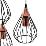 ΦΩΤΙΣΤΙΚΟ ΟΡΟΦΗΣ 3-ΦΩΤΟ ΑΣΣΥΜΕΤΡΗ ΚΡΕΜΑΣΗ ΜΕΤΑΛΛΟ ΜΑΥΡΟ Φ30x70Yεκ.HM7685.01 - Image 5