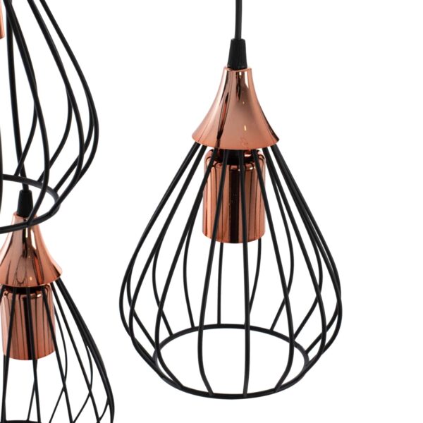 ΦΩΤΙΣΤΙΚΟ ΟΡΟΦΗΣ 3-ΦΩΤΟ ΑΣΣΥΜΕΤΡΗ ΚΡΕΜΑΣΗ ΜΕΤΑΛΛΟ ΜΑΥΡΟ Φ30x70Yεκ.HM7685.01 - Image 5