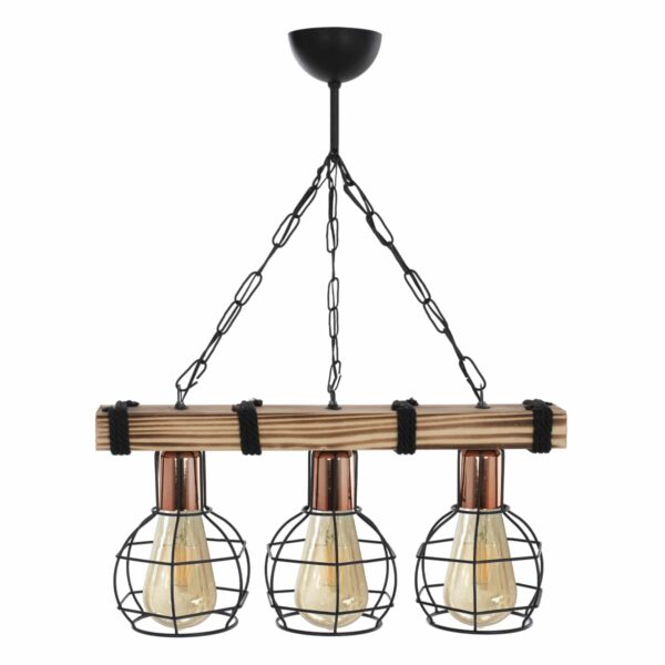 ΦΩΤΙΣΤΙΚΟ ΟΡΟΦΗΣ 3-ΦΩΤΟ ΜΕ ΞΥΛΟ ΚΑΙ ΜΕΤΑΛΛΙΚΑ ΠΛΕΓΜΑΤΑ 50x16x65Yεκ.HM7682.01 - Image 3