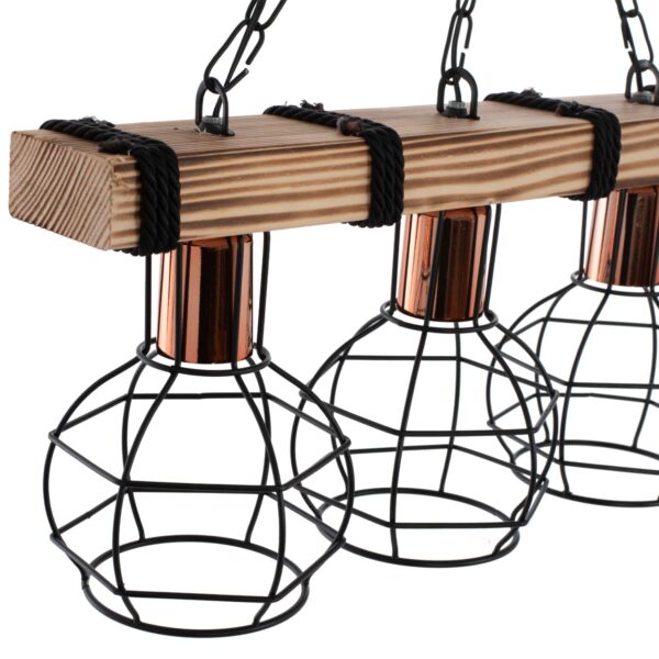 ΦΩΤΙΣΤΙΚΟ ΟΡΟΦΗΣ 3-ΦΩΤΟ ΜΕ ΞΥΛΟ ΚΑΙ ΜΕΤΑΛΛΙΚΑ ΠΛΕΓΜΑΤΑ 50x16x65Yεκ.HM7682.01 - Image 4