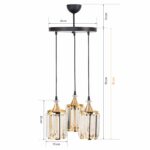 ΦΩΤΙΣΤΙΚΟ ΟΡΟΦΗΣ 3ΦΩΤΟ ΜΕΤΑΛΛΙΚΟ ΚΑΙ ΓΥΑΛΙ ΧΡΥΣΟ HM7661.01 Φ30x100Υ εκ. - Image 2