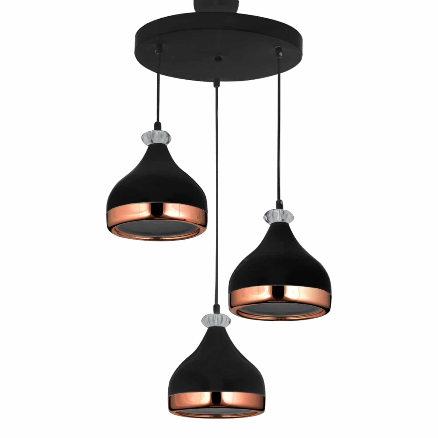 HM7524.01 ΦΩΤΙΣΤΙΚΟ ΟΡΟΦΗΣ 3ΦΩΤΟ ΜΕΤΑΛΛΙΚΟ ΜΑΥΡΟ HM7524.01 30x30x75 εκ. - Image 1