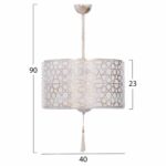 ΦΩΤΙΣΤΙΚΟ ΟΡΟΦΗΣ ΑΣΠΡΟ ΚΑΠΕΛΟ ΜΕ ΦΟΥΝΤΑ ΚΑΙ ΧΡΥΣΕΣ ΛΕΠΤΟΜΕΡΕΙΕΣ Φ40x90Yεκ.HM7647.02 - Image 2