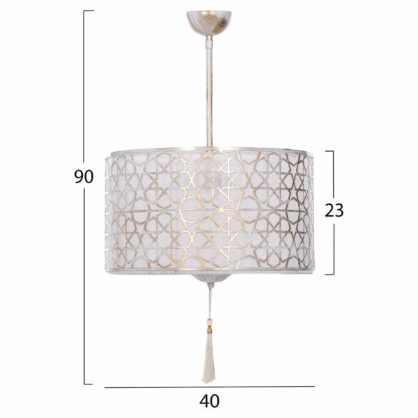 ΦΩΤΙΣΤΙΚΟ ΟΡΟΦΗΣ ΑΣΠΡΟ ΚΑΠΕΛΟ ΜΕ ΦΟΥΝΤΑ ΚΑΙ ΧΡΥΣΕΣ ΛΕΠΤΟΜΕΡΕΙΕΣ Φ40x90Yεκ.HM7647.02 - Image 2