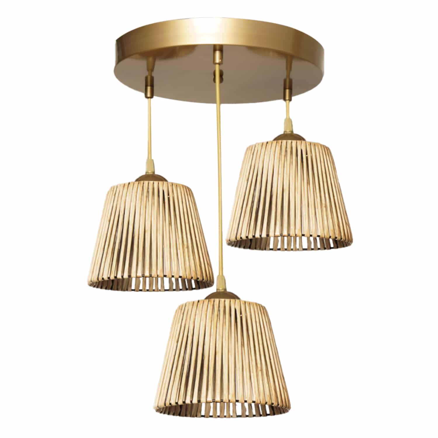 HM7512.01 ΦΩΤΙΣΤΙΚΟ ΟΡΟΦΗΣ ΕΣΩΤΕΡΙΚΟΥ ΧΩΡΟΥ 3ΦΩΤΟ BAMBOO ΧΡΥΣΟ HM7512.01 35x85 εκ. - Image 1