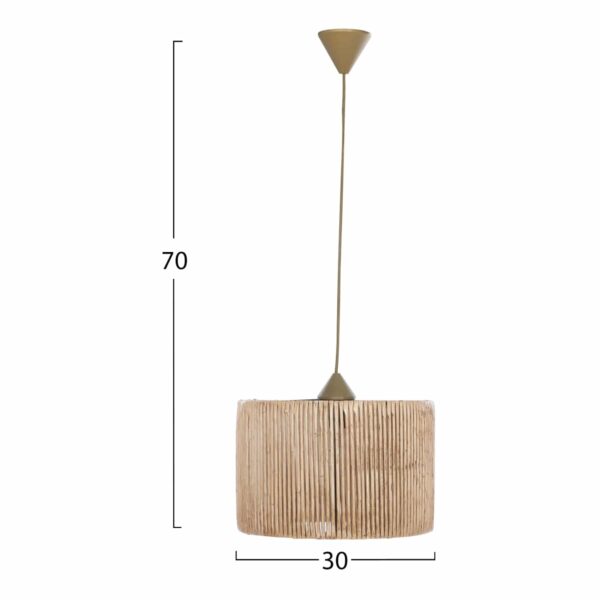 ΦΩΤΙΣΤΙΚΟ ΟΡΟΦΗΣ ΕΣΩΤΕΡΙΚΟΥ ΧΩΡΟΥ ΚΡΕΜΑΣΤΟ HM7368 ΑΠΟ ΞΥΛΟ ΚΑΙ BAMBOO ΦΥΣΙΚΟ 30x30x70Υεκ. - Image 2