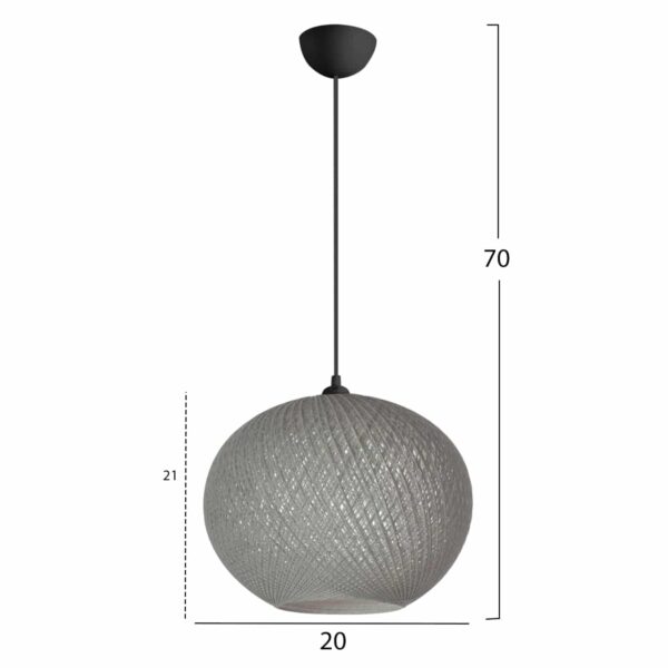 ΦΩΤΙΣΤΙΚΟ ΟΡΟΦΗΣ ΕΣΩΤΕΡΙΚΟΥ ΧΩΡΟΥ ΓΚΡΙ Φ20Χ70Υεκ. HM7626.01 - Image 2