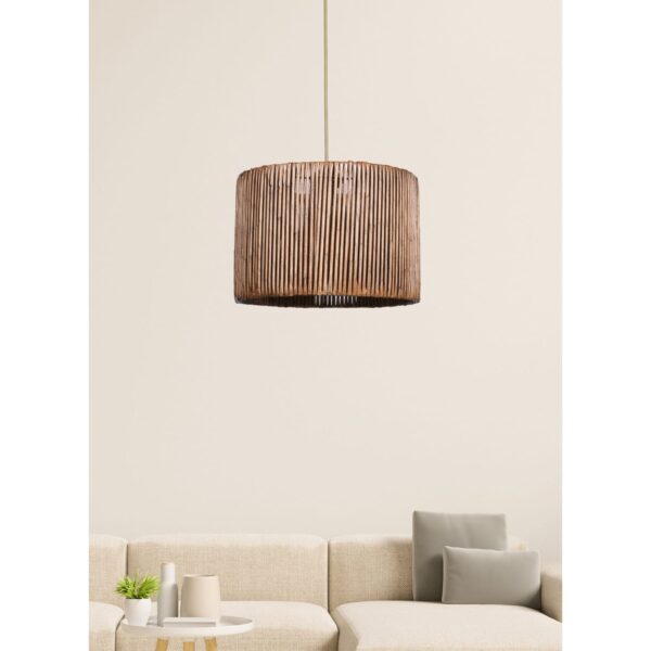 ΦΩΤΙΣΤΙΚΟ ΟΡΟΦΗΣ ΕΣΩΤΕΡΙΚΟΥ ΧΩΡΟΥ ΚΡΕΜΑΣΤΟ HM7368 ΑΠΟ ΞΥΛΟ ΚΑΙ BAMBOO ΚΑΡΥΔΙ 30x30x70Υ εκ. - Image 2