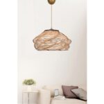 ΦΩΤΙΣΤΙΚΟ ΟΡΟΦΗΣ ΕΣΩΤΕΡΙΚΟΥ ΧΩΡΟΥ ΚΡΕΜΑΣΤΟ HM7365.01 ΑΠΟ ΞΥΛΟ ΚΑΙ BAMBOO ΦΥΣΙΚΟ 36x36x65Υ εκ. - Image 3