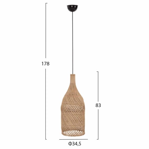 ΦΩΤΙΣΤΙΚΟ ΟΡΟΦΗΣ HM7883 ΚΡΕΜΑΣΤΟ ΑΠΟ RATTAN ΣΕ ΦΥΣΙΚΟ ΧΡΩΜΑ Φ34,5x178Υεκ. - Image 2