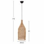 ΦΩΤΙΣΤΙΚΟ ΟΡΟΦΗΣ HM7886 ΚΡΕΜΑΣΤΟ ΑΠΟ RATTAN ΣΕ ΦΥΣΙΚΟ ΧΡΩΜΑ Φ34,5x178Yεκ. - Image 2